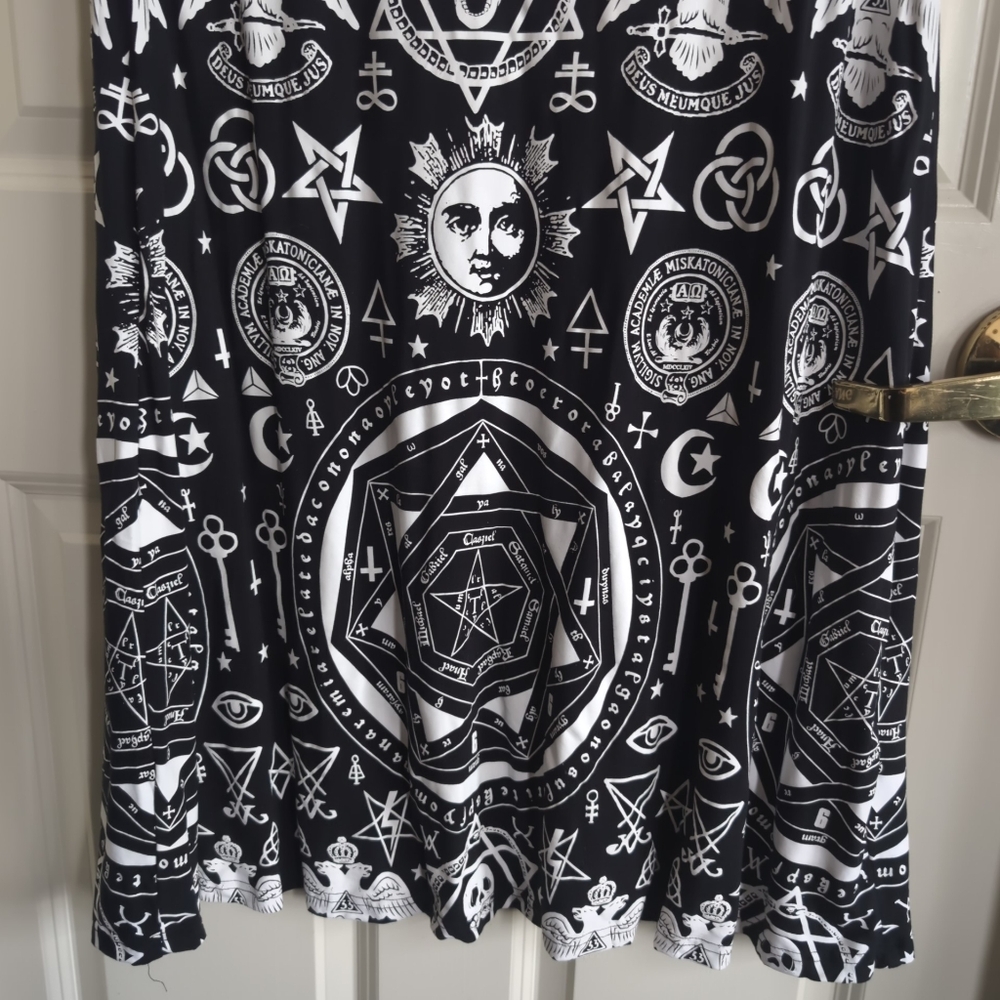 Black and white Killstar occult symbolism maxi tube dress - Picture 3 of 9